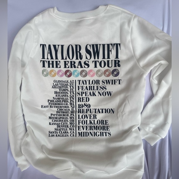 Women’s Music-Inspired Sweatshirt – The Eras Tour Design – Size S – White – NWT - Picture 6 of 13